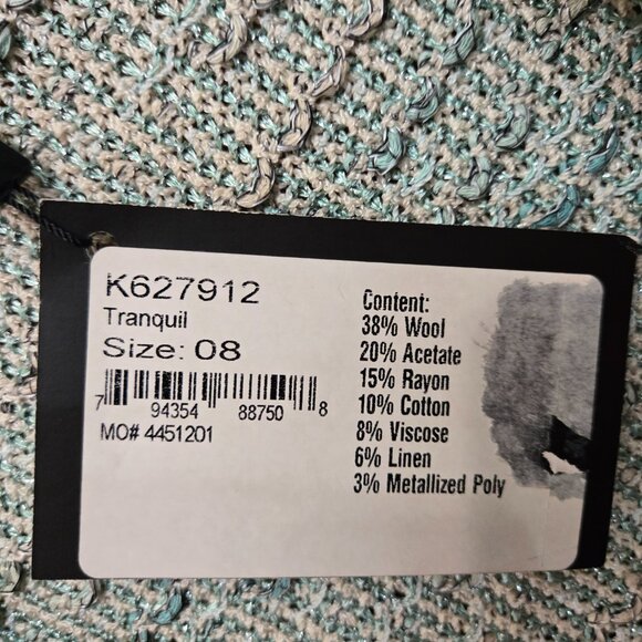 St. John Evening Women's Jacket Light Green and Cream Size 8 New with Tags - Picture 2 of 2